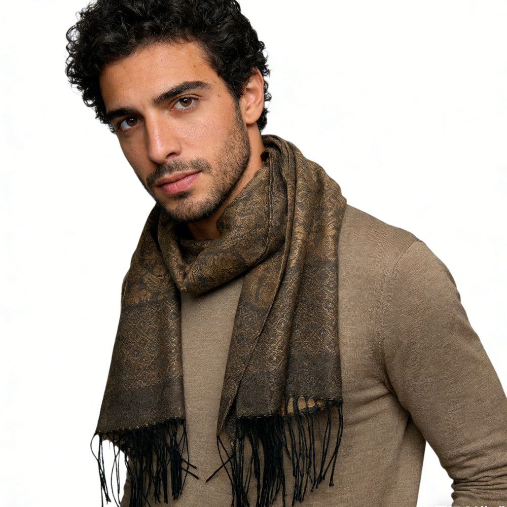 2pcs Tweed Look Sophisticated C Amel Business Casual Scarf  ,Luxe Look For Evening Wear,Scarf,vacation,daily Life,evening Party,Office Appropriate Subtlety For Women Men