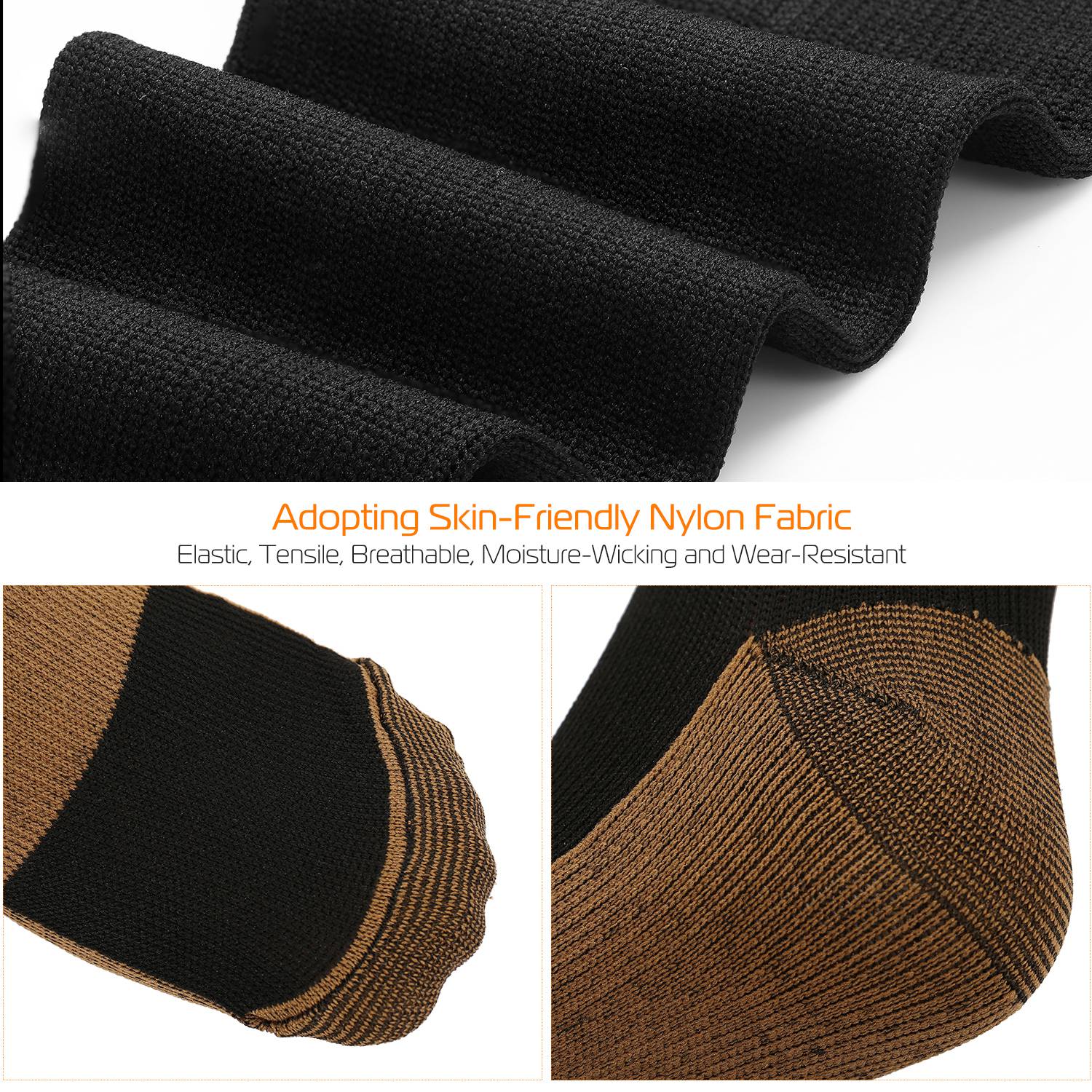 Unisex Copper Compression Socks Women Man Durable Hose Graduated Support Socks For Running Nursing Shin Splints Edema Swelling Recovery
