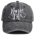 2pcs Nurse Life Hat For Women Men, Adjustable Embroidered Wash Cotton Baseball Cap