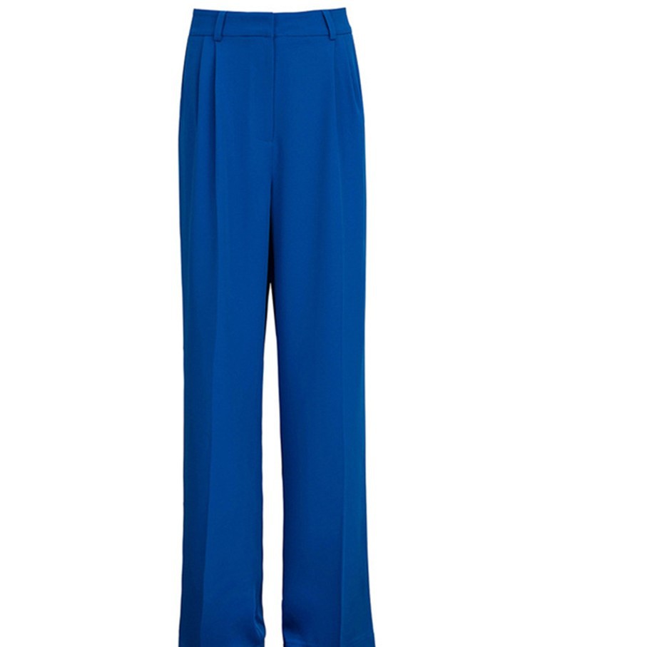 Womens Casual High-Waist Wide-Leg Suit Pants Solid Color Slimming And Stylish