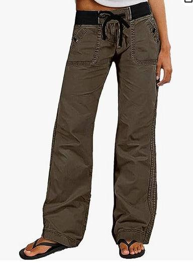Pocket Contrast Color Thread Waist Head Made Old Low Waist Straight Jeans