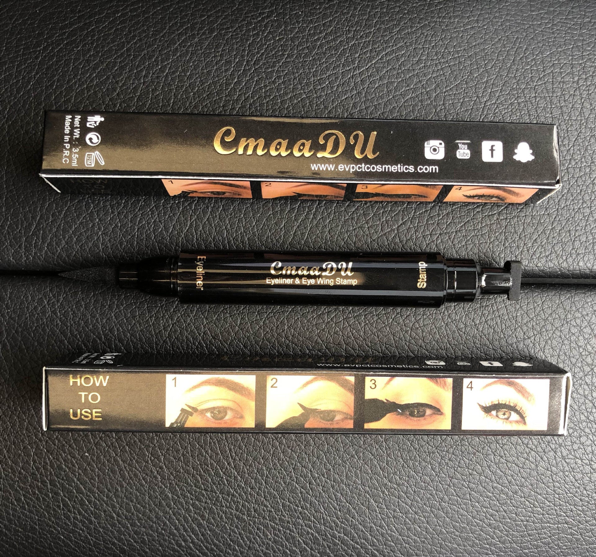 Double-headed wing seal eyeliner