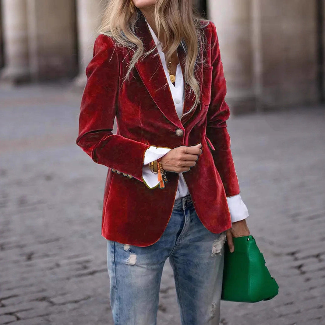 Women's Fashionable Elegant Solid Color Coat