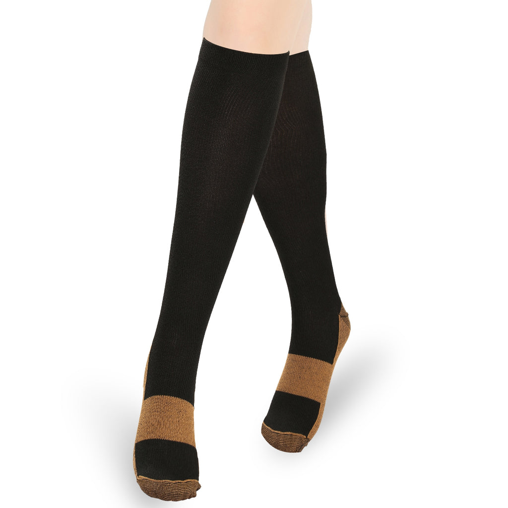 Unisex Copper Compression Socks Women Man Durable Hose Graduated Support Socks For Running Nursing Shin Splints Edema Swelling Recovery