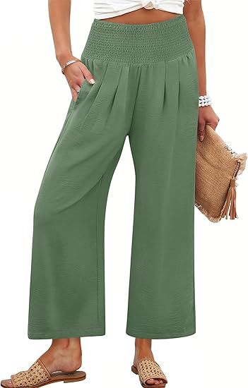 Springautumn Solid-color Womens Cropped High-waist Pants