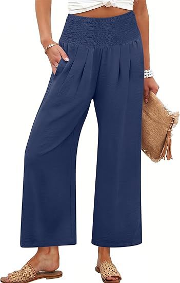 Springautumn Solid-color Womens Cropped High-waist Pants