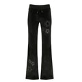 Drilling Low Waist Drawstring Patchwork Slimming Casual Pants
