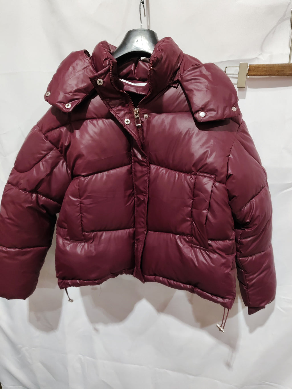 Women's Clothing Graceful Stand Collar Hooded Cotton Jacket