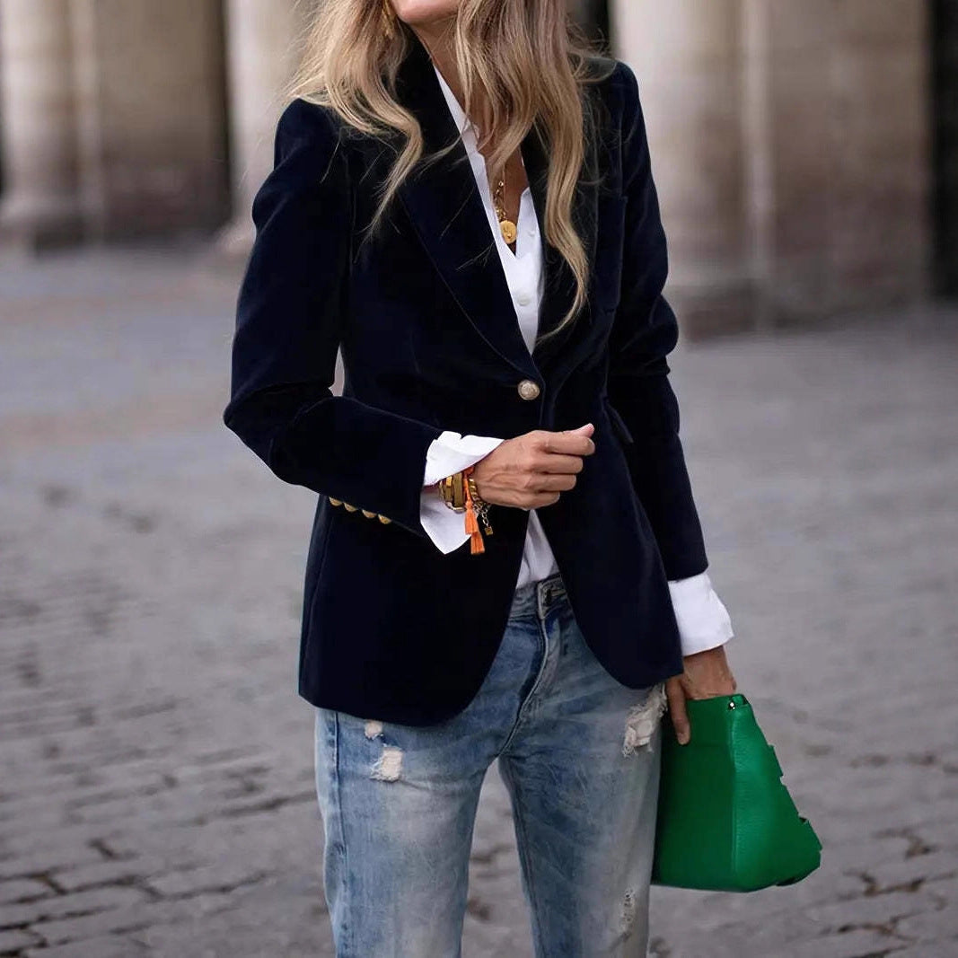 Women's Fashionable Elegant Solid Color Coat