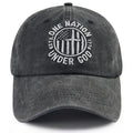 2pcs One Nation Under God Baseball Cap For Women Men, Adjustable Embroidered Wash Cotton Baseball Cap