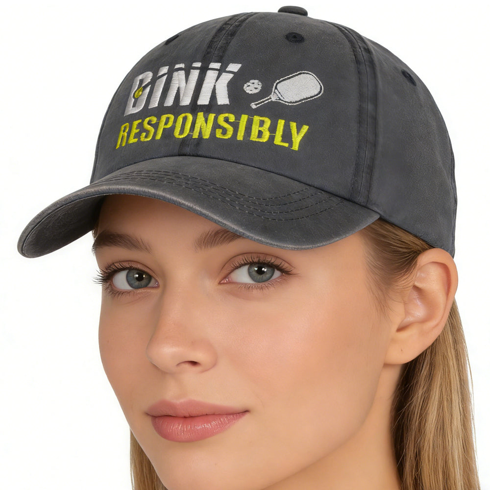 2pcs Pickleball Hat For Men Women, Adjustable Embroidered Wash Cotton Baseball Cap