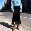 Women's Fashionable Elegant Long Suede Skirt Comfortable Slim Fit