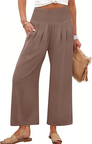 Springautumn Solid-color Womens Cropped High-waist Pants