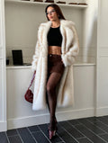 Imitation Fox Fur Long Thickened Maojian Tea Gradient Color Coat Autumn And Winter New Women's