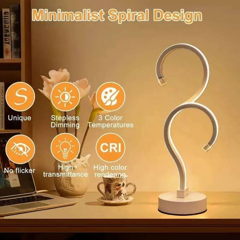 Creative Double Question Mark Elegant White Desktop Lamp, USB Power Supply - Three Color Lighting, Suitable For Bedroom