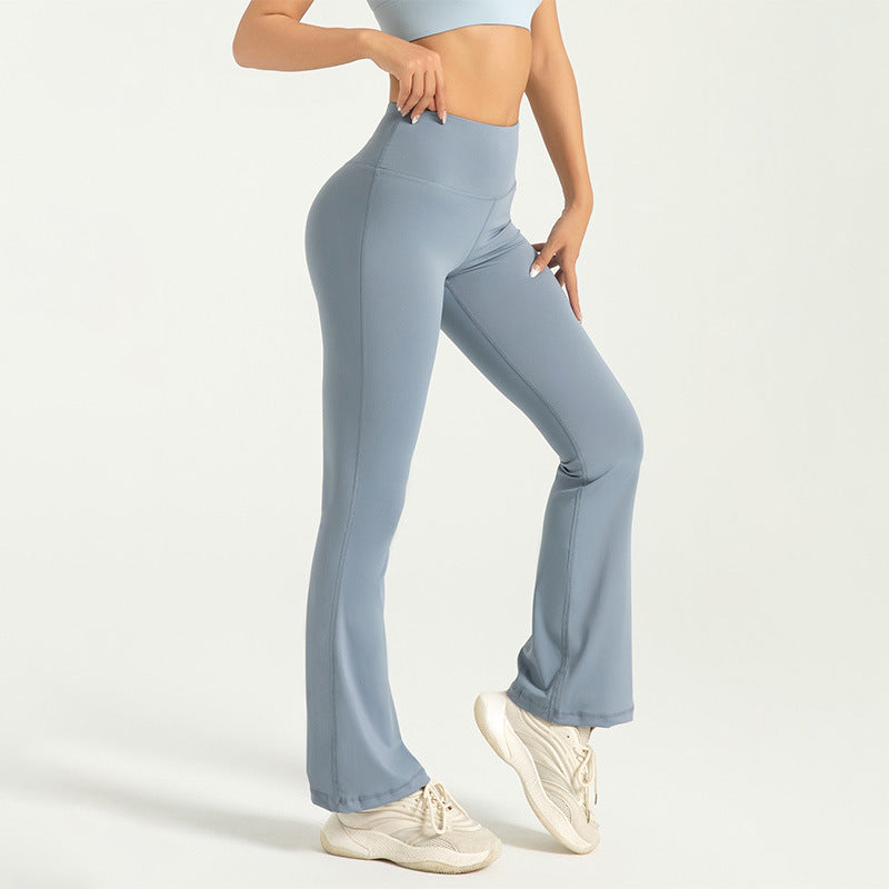 High-waist Lifting Yoga Flared Pants, Nude Sensation Fitness Breathable Sports Leggings