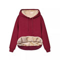 Warm Berber Fleece Pocket Hooded Sweatshirt Coat