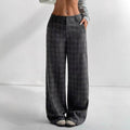 Women's Printed Plaid Pants With Pockets