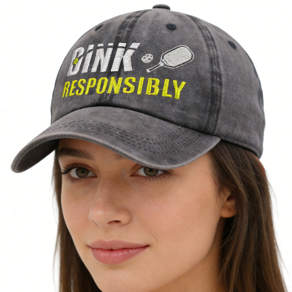 2pcs Pickleball Hat For Men Women, Adjustable Embroidered Wash Cotton Baseball Cap