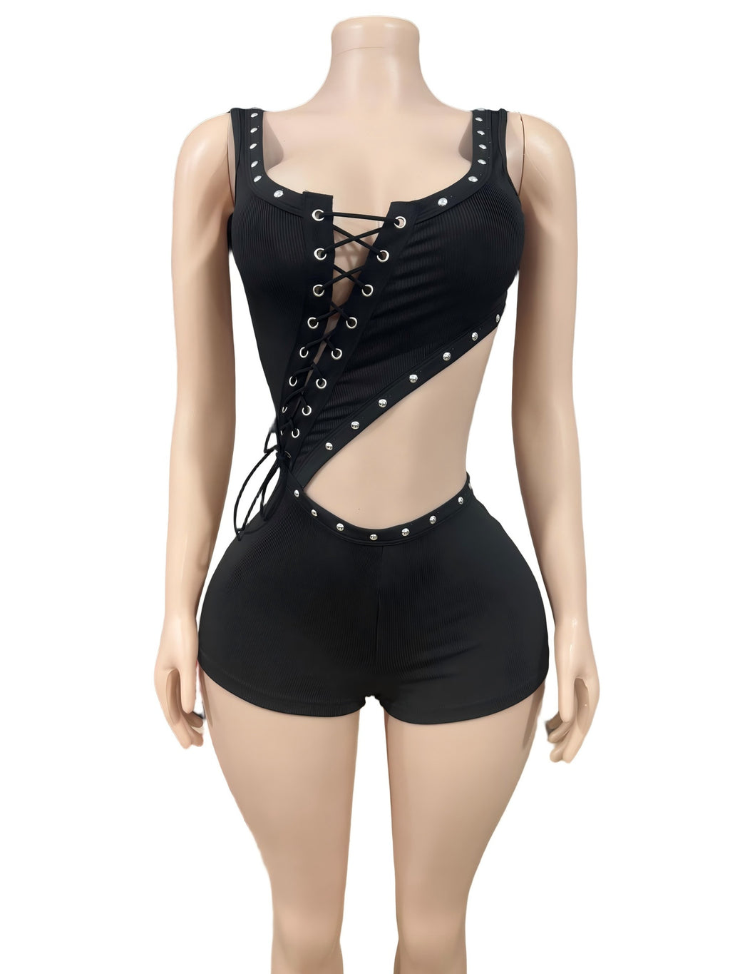 Irregular Sleeveless T-shirt And Romper Shorts