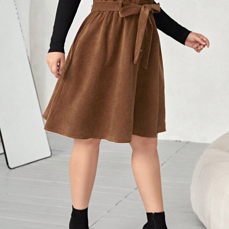 Women's Polyester Umbrella Skirt Retro Slimming High Waist Casual