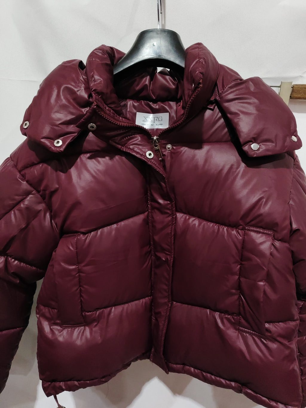 Women's Clothing Graceful Stand Collar Hooded Cotton Jacket